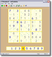 Sudoku with automatically set markers